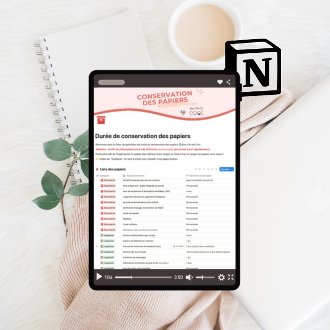 conservation papiers - Bree Van de Cool Organisation maison